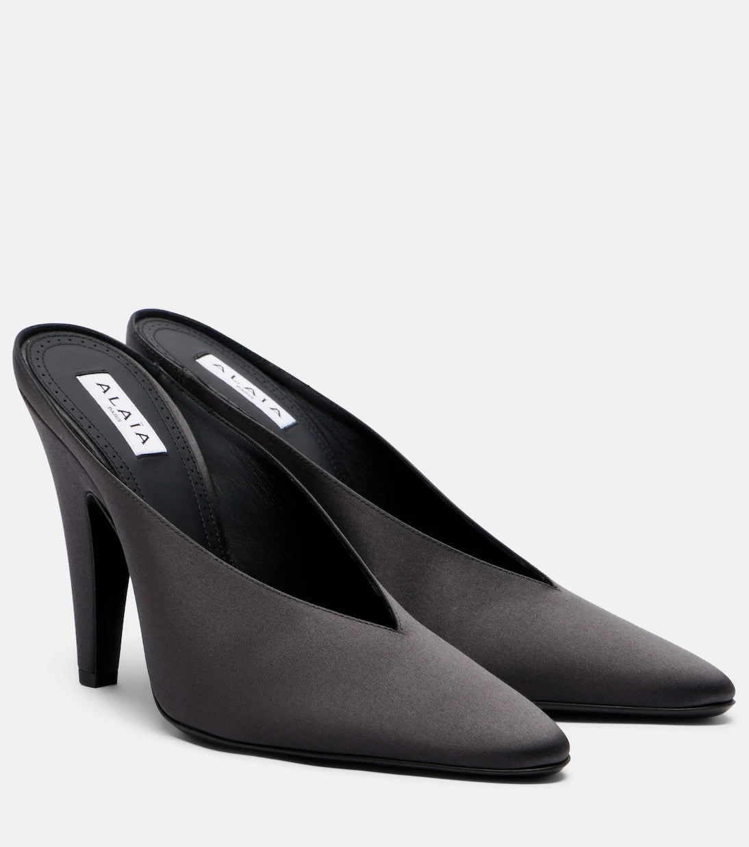 Alaïa - Cone satin mules