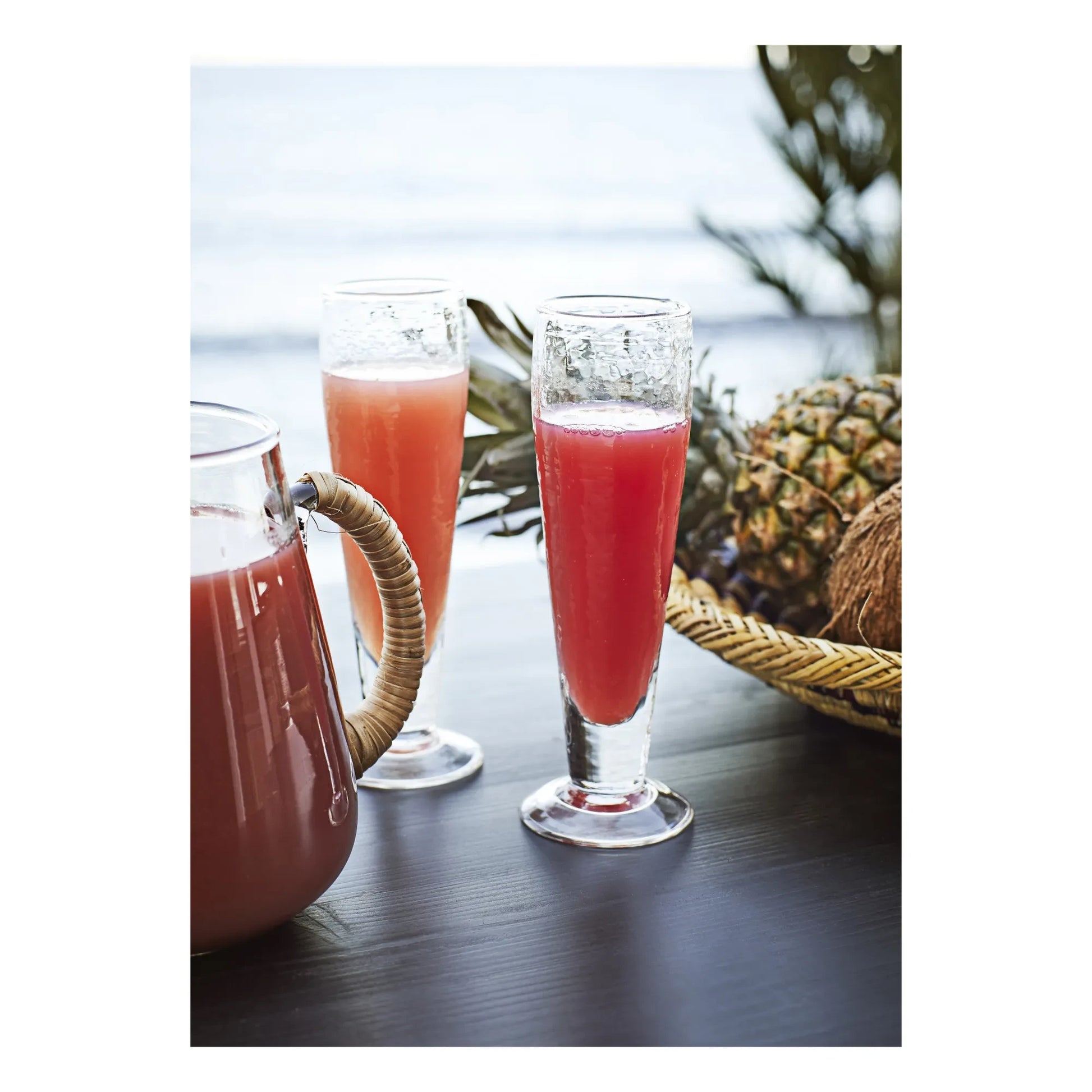 Madam Stoltz - Glass Jug with Bamboo Handle | Transparent