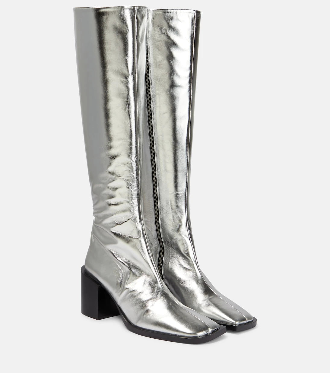 Jil Sander - Metallic leather knee-high boots