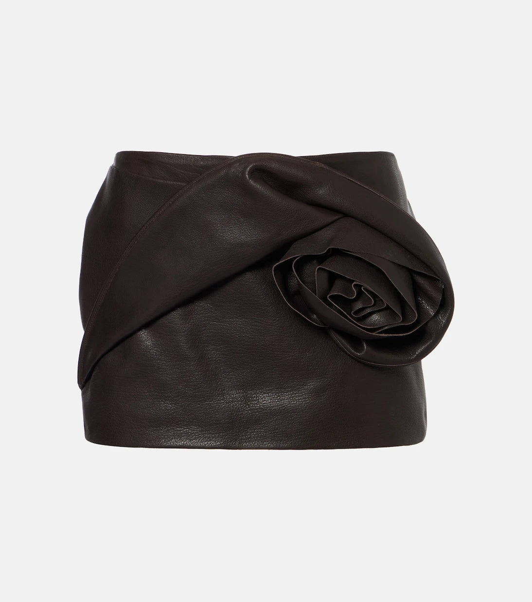 Magda Butrym - Floral-appliqué leather miniskirt
