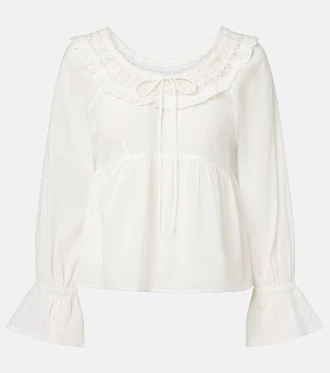 Posse - Danielle lace-trimmed cotton blouse