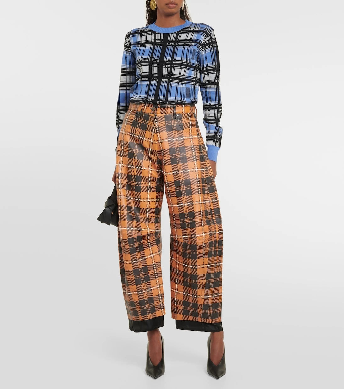 Dodo Bar Or - Anna checked leather wide-leg pants