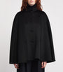Black Double Cashmere Cape Coat