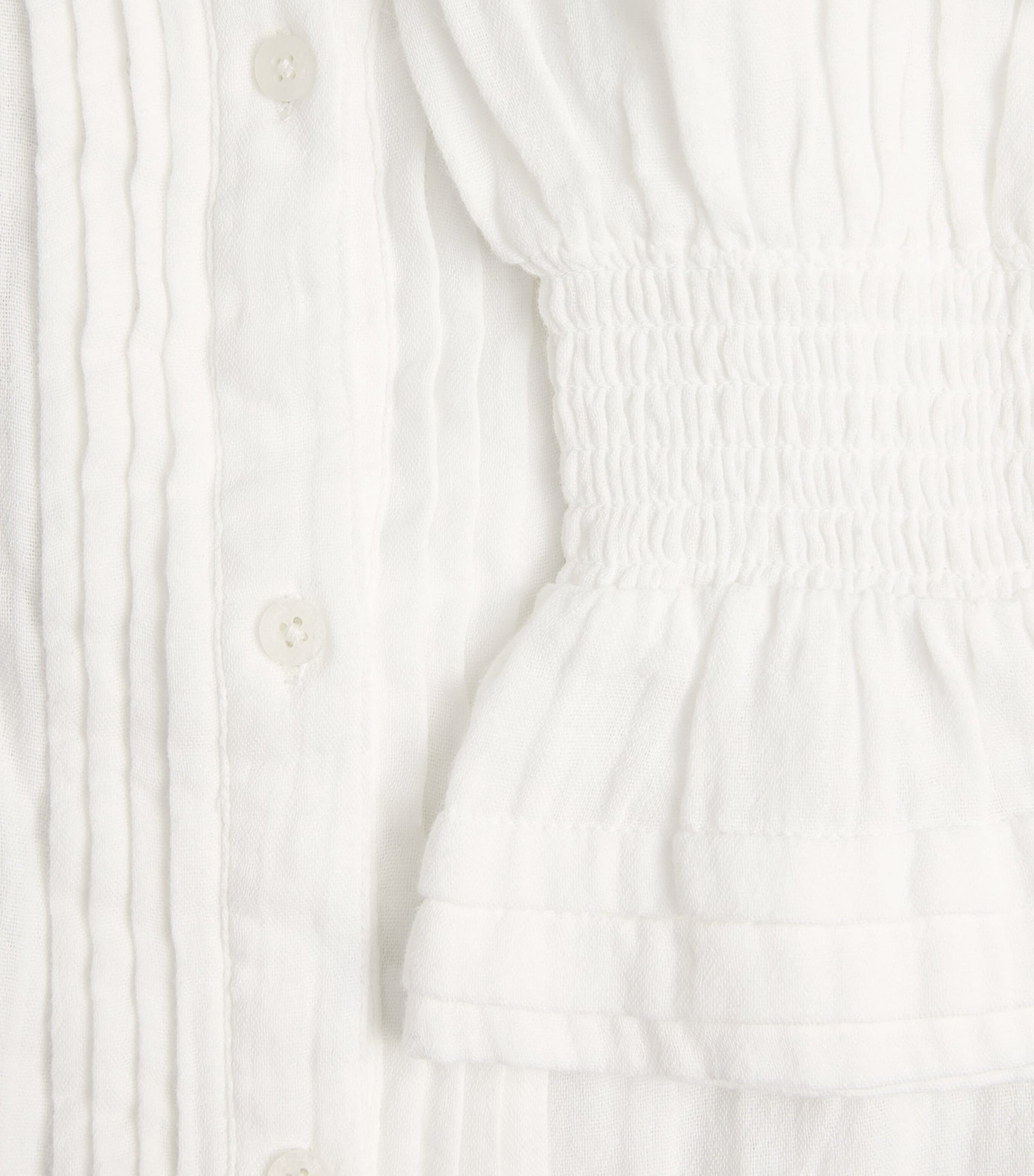 Cotton Pleated Blouse SOFT WHITE