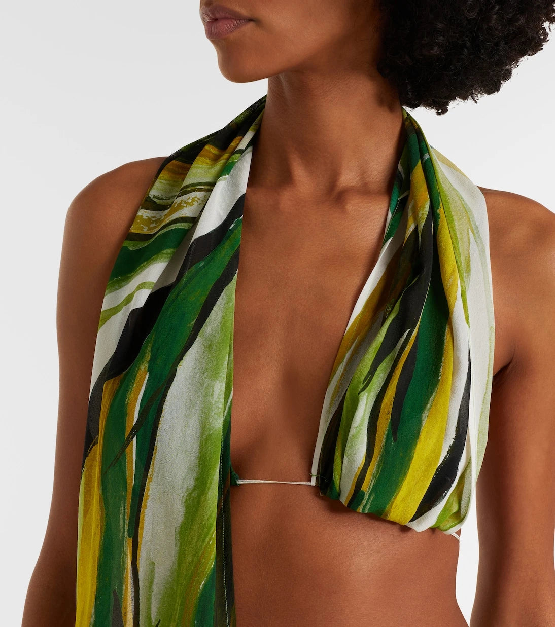 Christopher Esber - Printed silk scarf bra top
