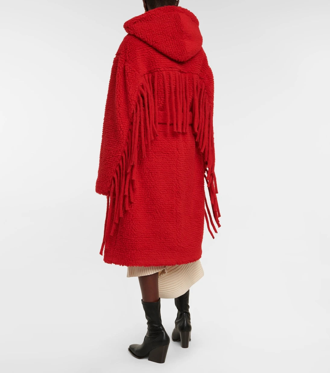 Stella McCartney - Fringed hooded teddy coat