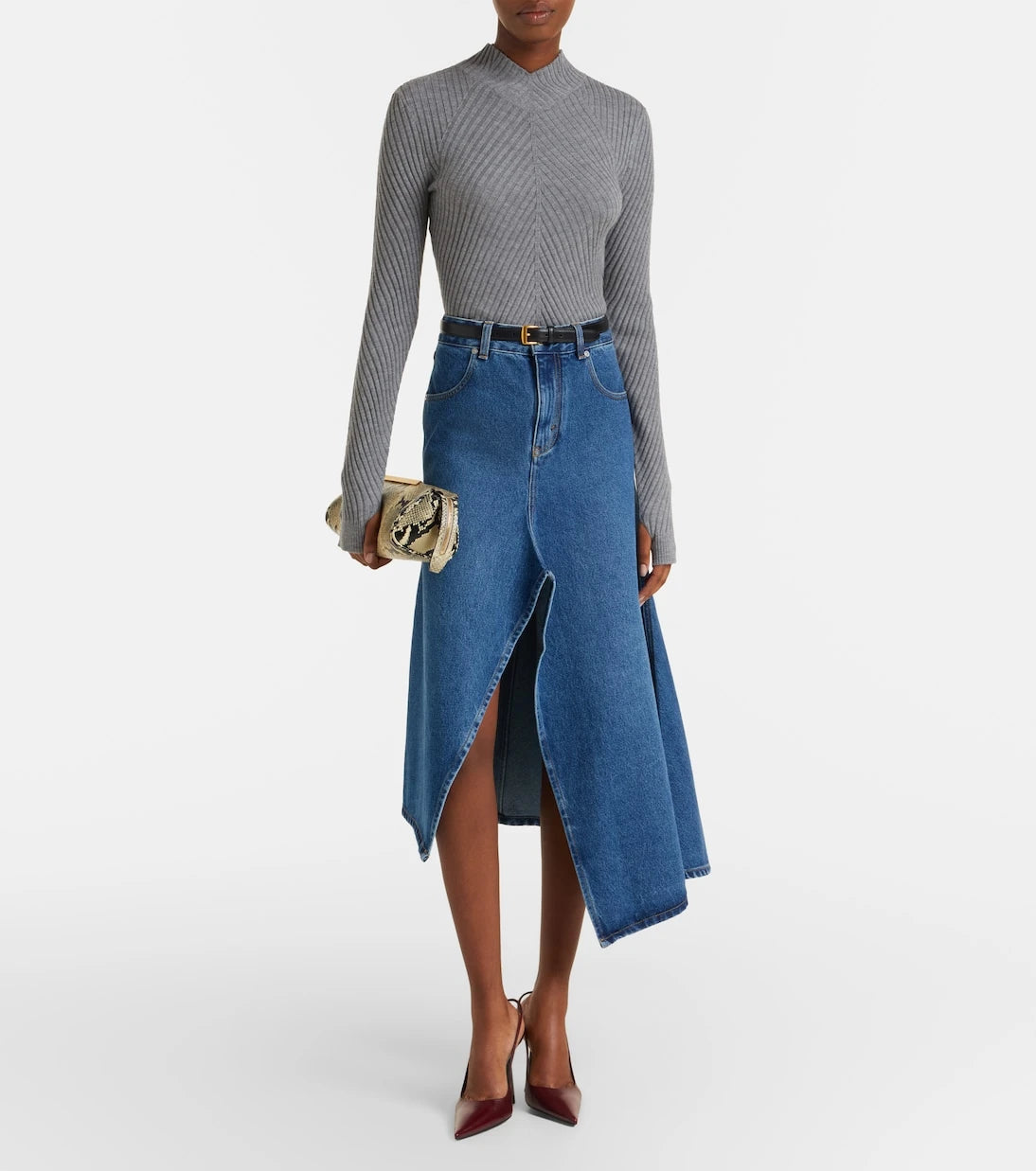 Victoria Beckham - Georgia ribbed-knit wool top