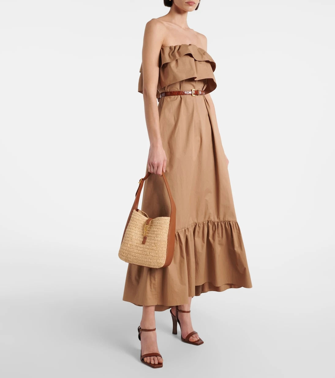Saint Laurent - Le 5 à 7 Small raffia shoulder bag