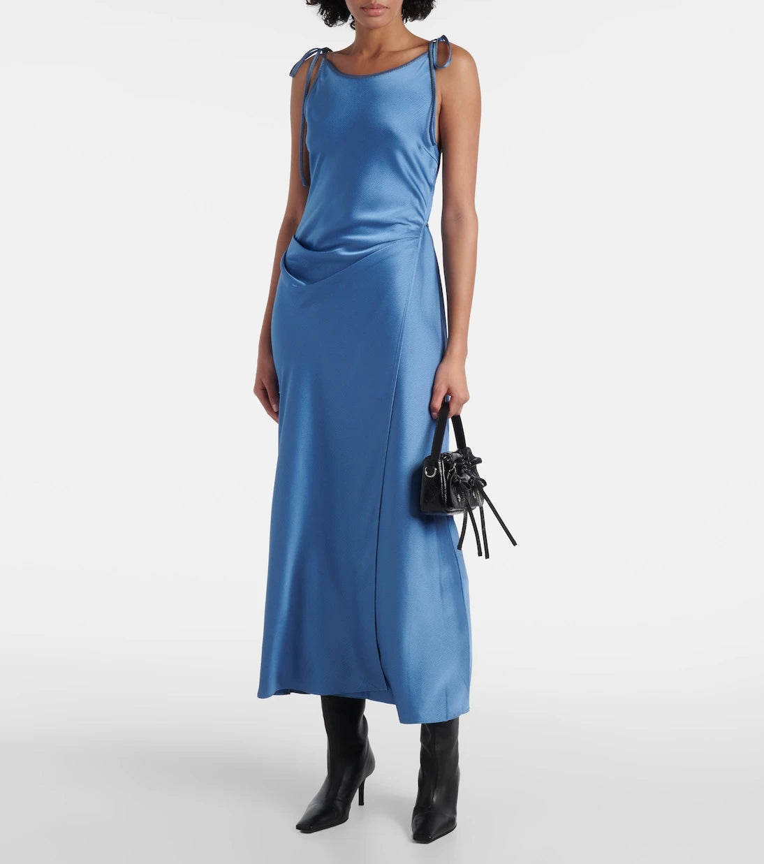 Acne Studios - فستان ماكسي من الساتان المنسدل