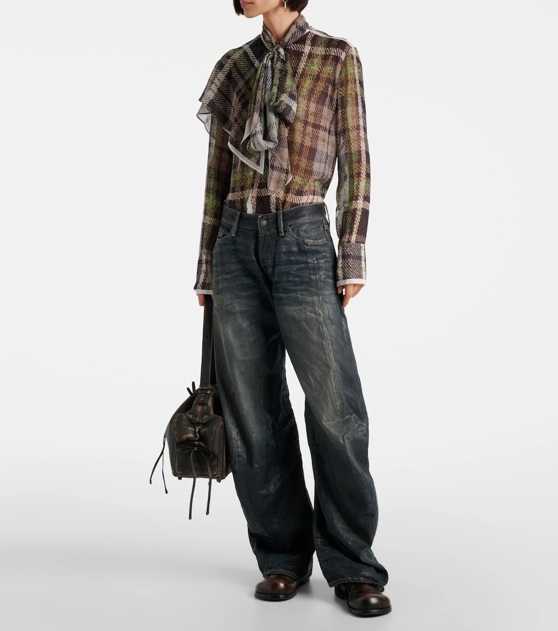 Acne Studios - 2006F distressed wide-leg jeans