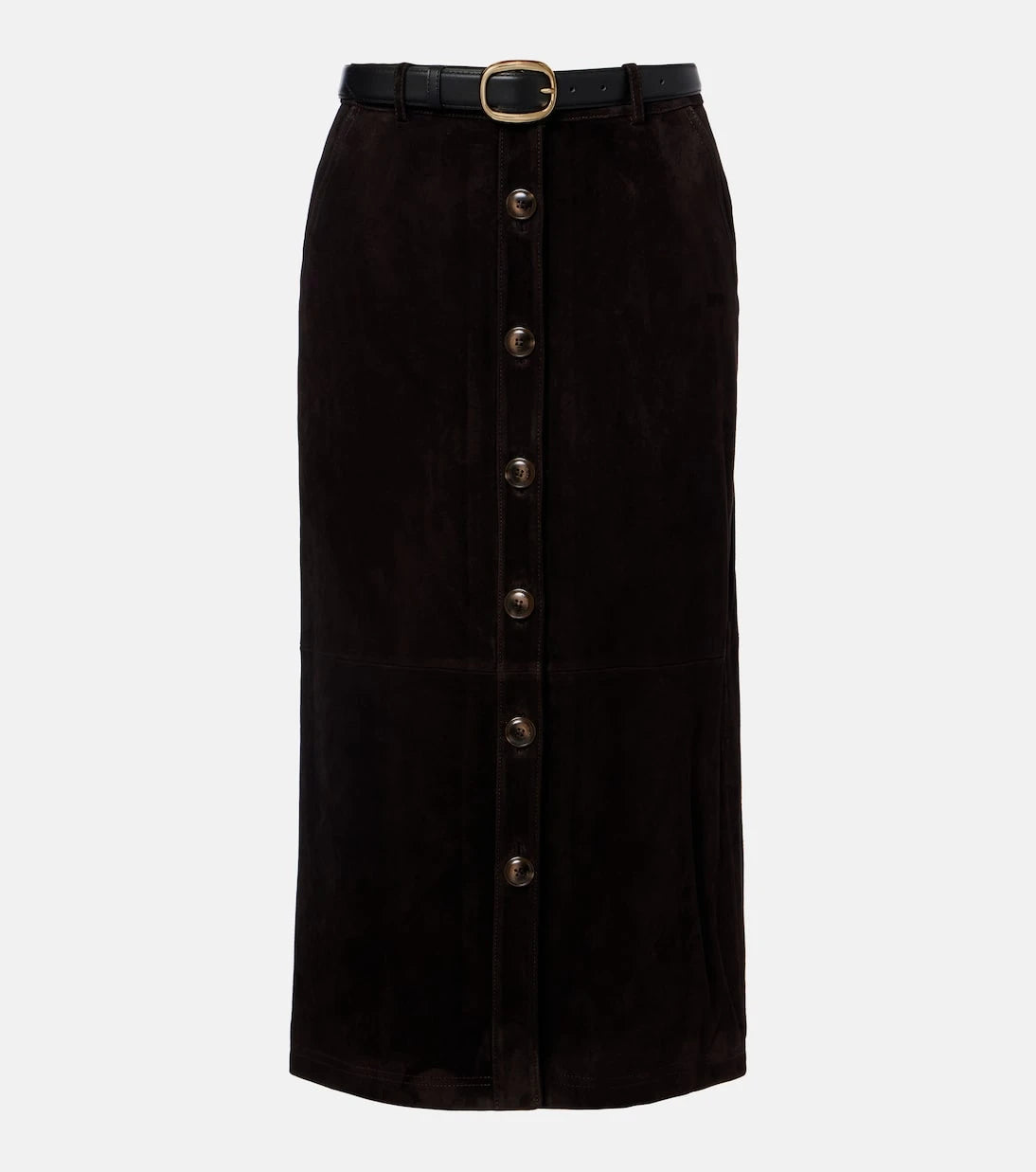 Self-Portrait - Suede midi skirt
