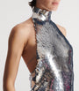 Silver Sequinned Halterneck Mini Dress