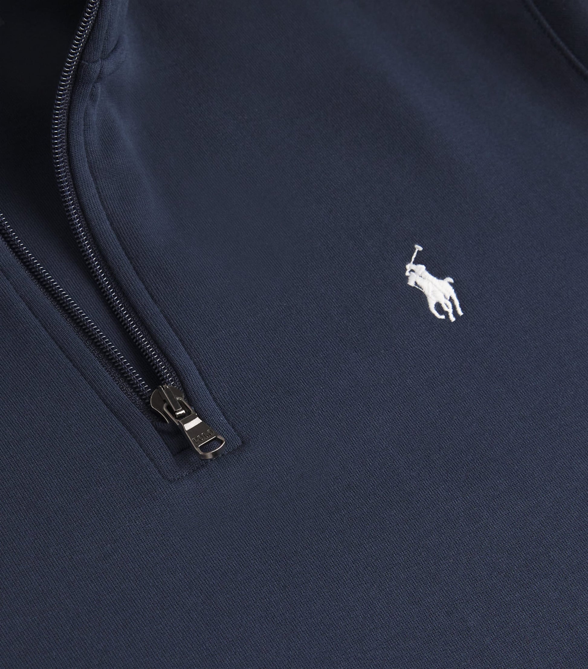 Cotton-Blend Quarter-Zip Sweatshirt BLUE