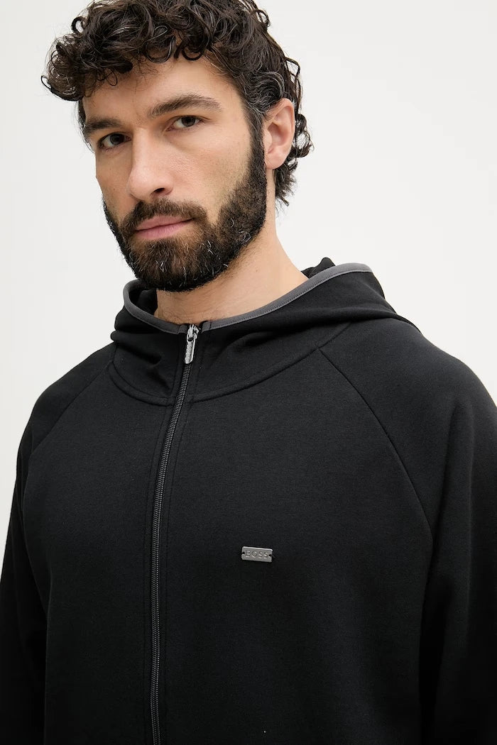 BOSS Erkek Fermuarlı Kapüşonlu Sweatshirt Sense Hooded Jacket