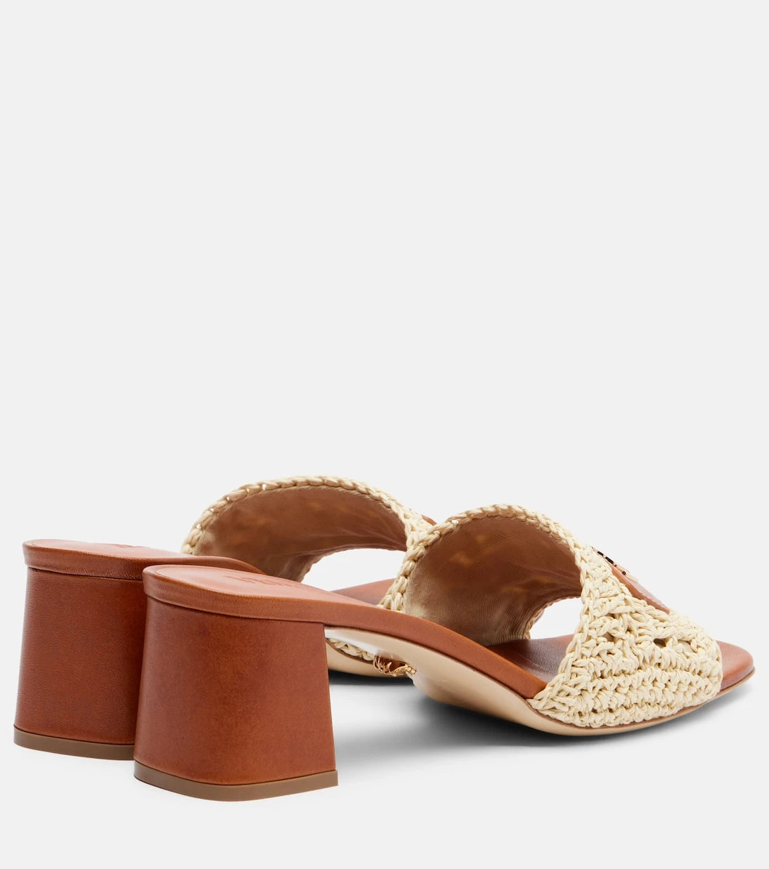Versace - Logo raffia and leather mules