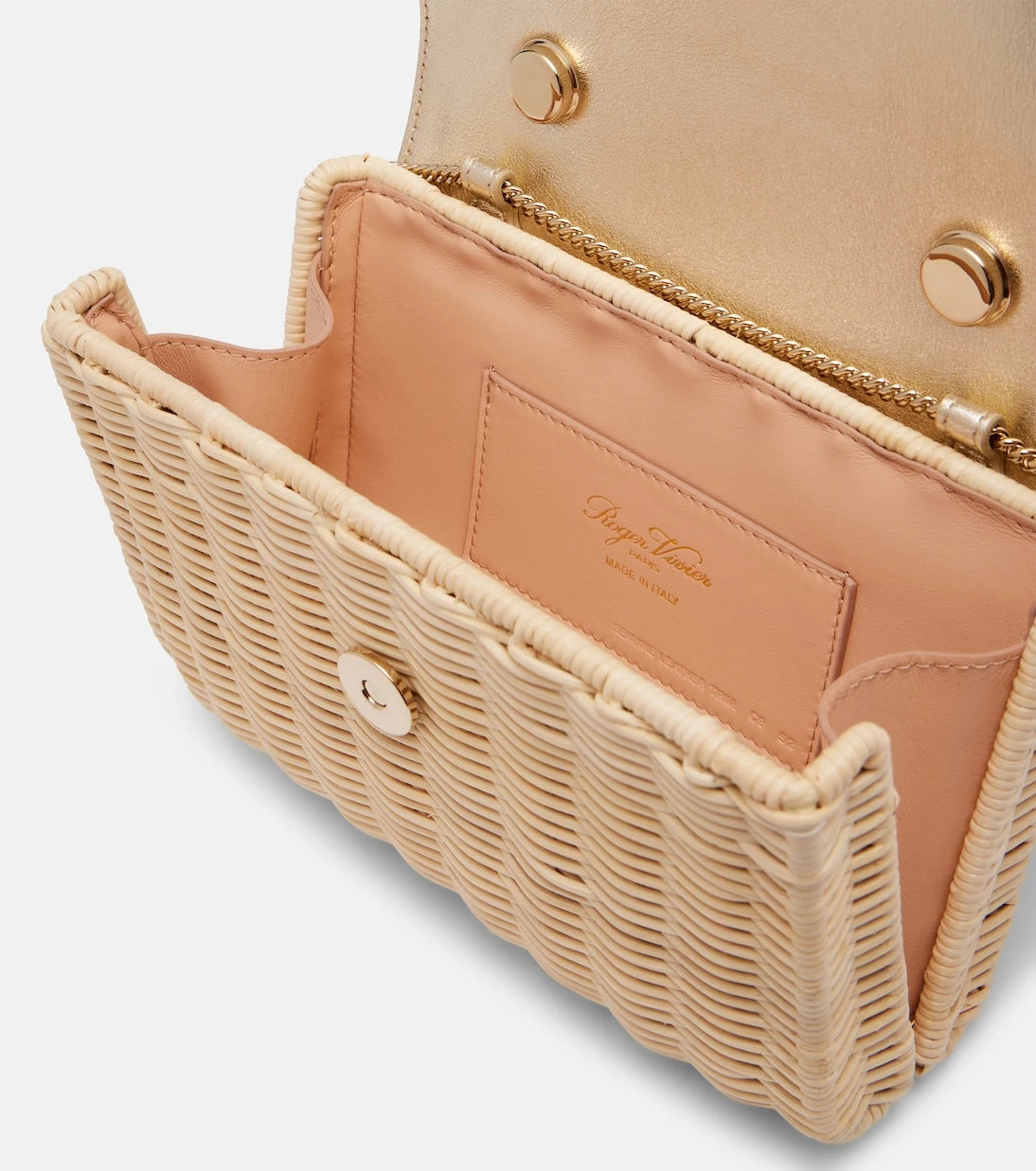 Roger Vivier - Jewel Efflorescence Mini rattan tote bag