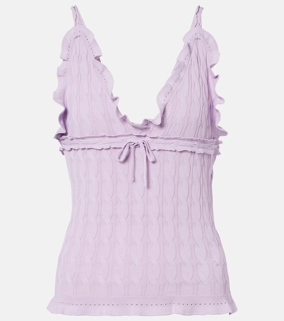 Gucci - Ruffled cable-knit top
