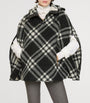 Burberry Black Wool Check Poncho