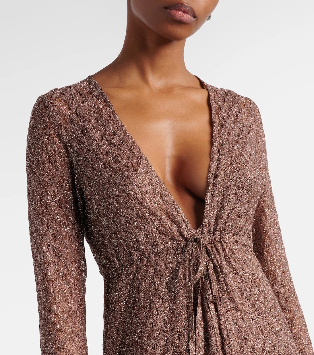 Missoni - Open-knit lamé beach cover-up