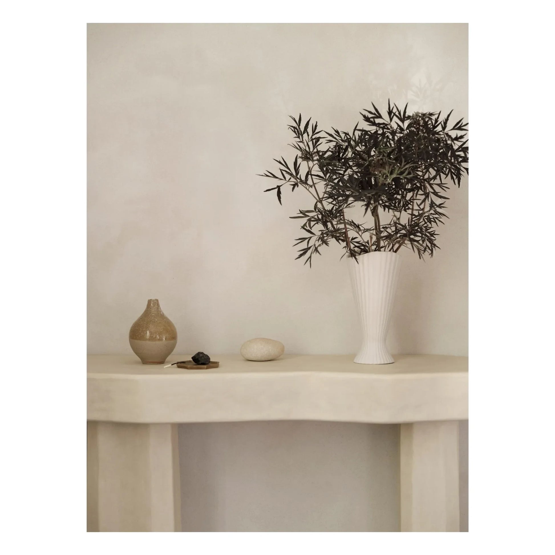 Ferm Living - Fountain stoneware vase | Off-White