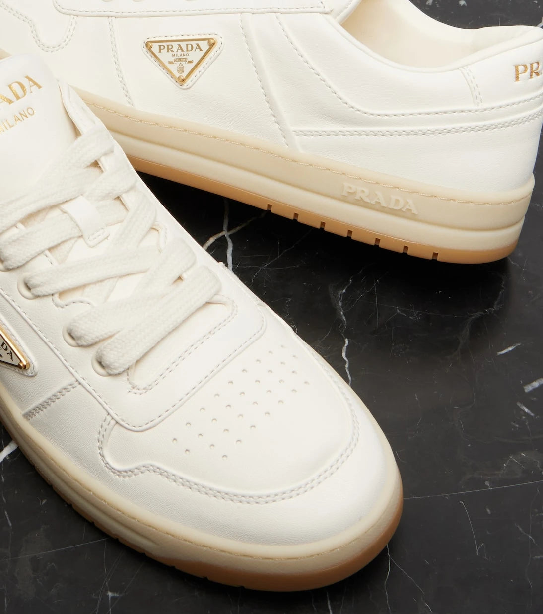 Prada - Downtown leather sneakers