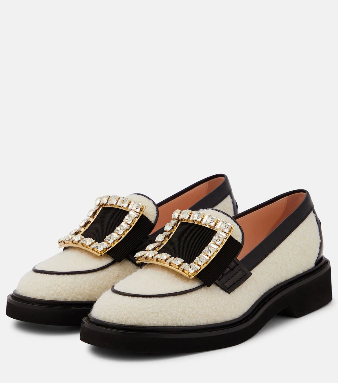 Roger Vivier - حذاء لوفرز فيف رينجرز من صوف البوكليه