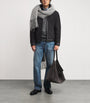 Pal Zileri Grey Suede Shearling Bomber Jacket