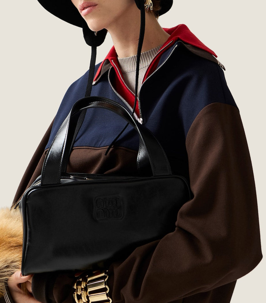 Miu Miu Brown Asymmetric-Zip Polo Sweatshirt