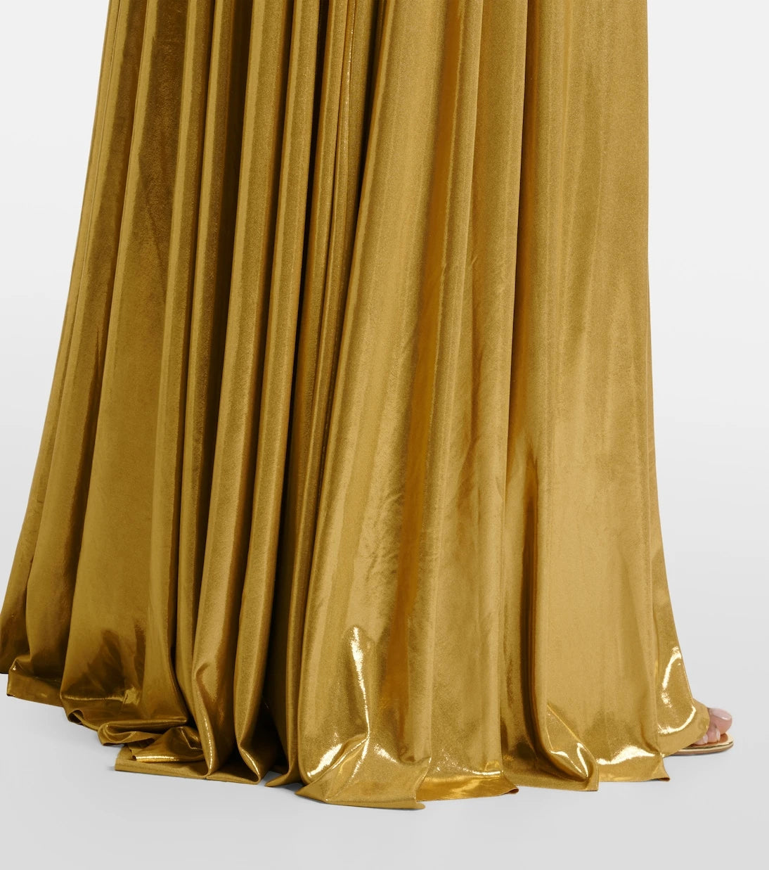 Norma Kamali - Off-shoulder lamè maxi dress