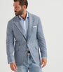 Brunello Cucinelli Blue Silk-Wool-Cashmere Deconstructed Blazer