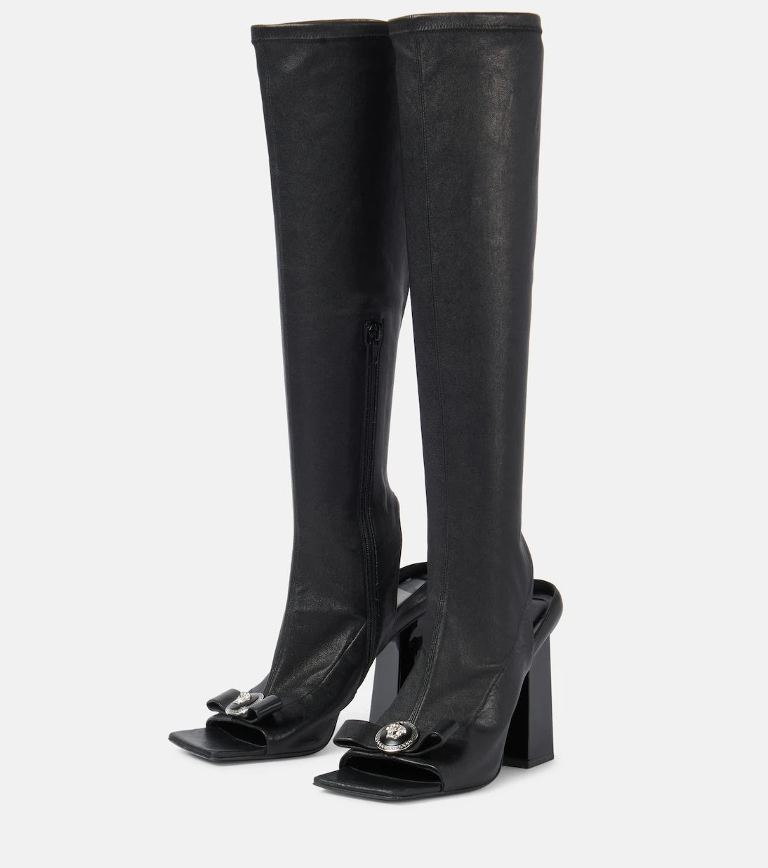 Versace - Gianni Ribbon leather knee-high boots