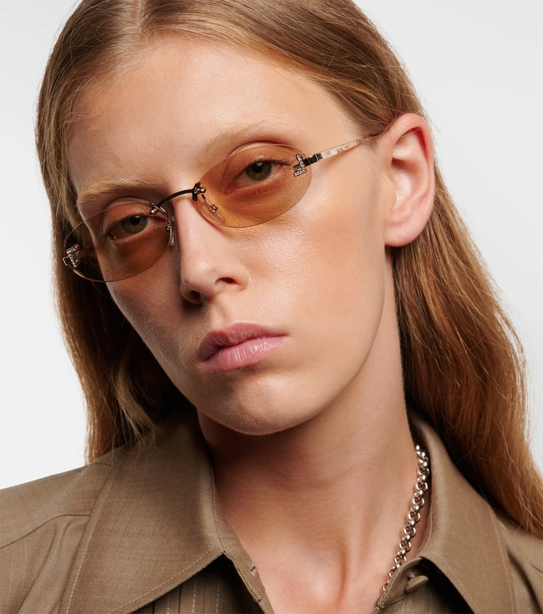 Fendi - نظارة شمسية Fendi First Crystal بيضاوية
