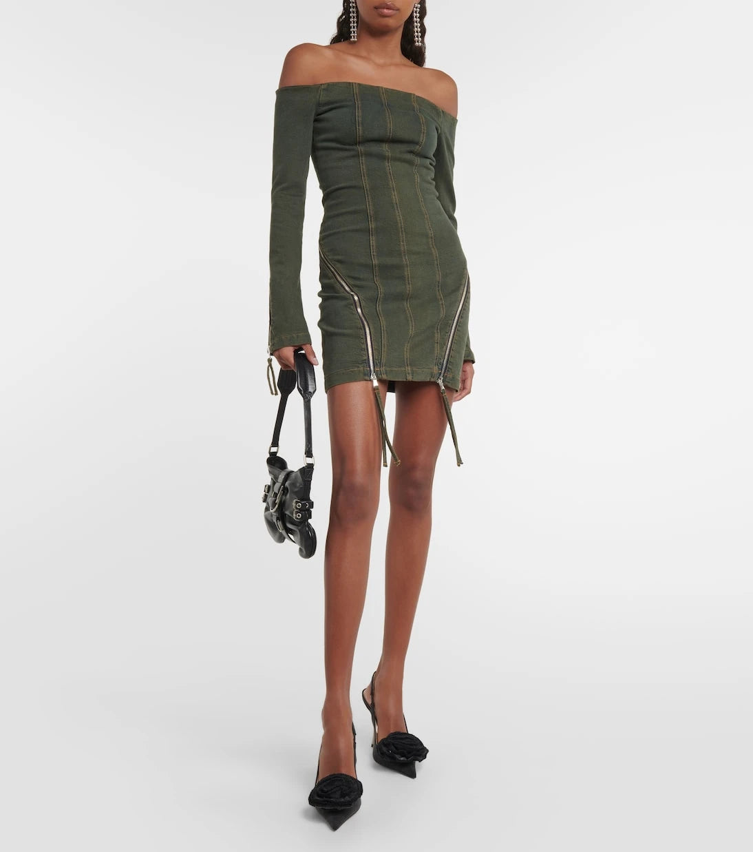 Blumarine - Off-shoulder denim minidress