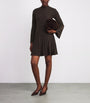 Maje Brown Long-Sleeve Mini Dress
