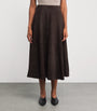Róhe Brown Suede Midi Skirt