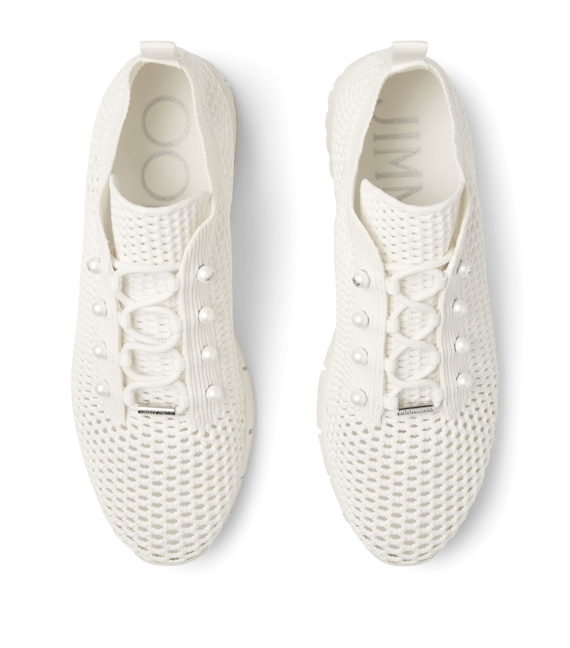 White Embellished Veles Sneakers