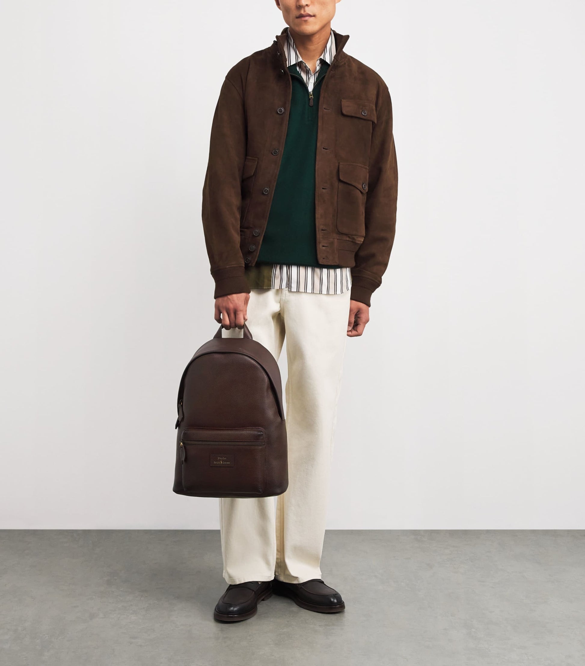 Leather Logo Backpack