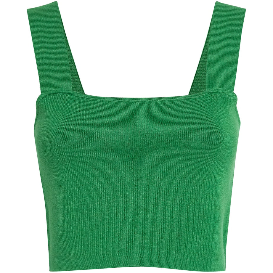 Green Knitted Crop Top