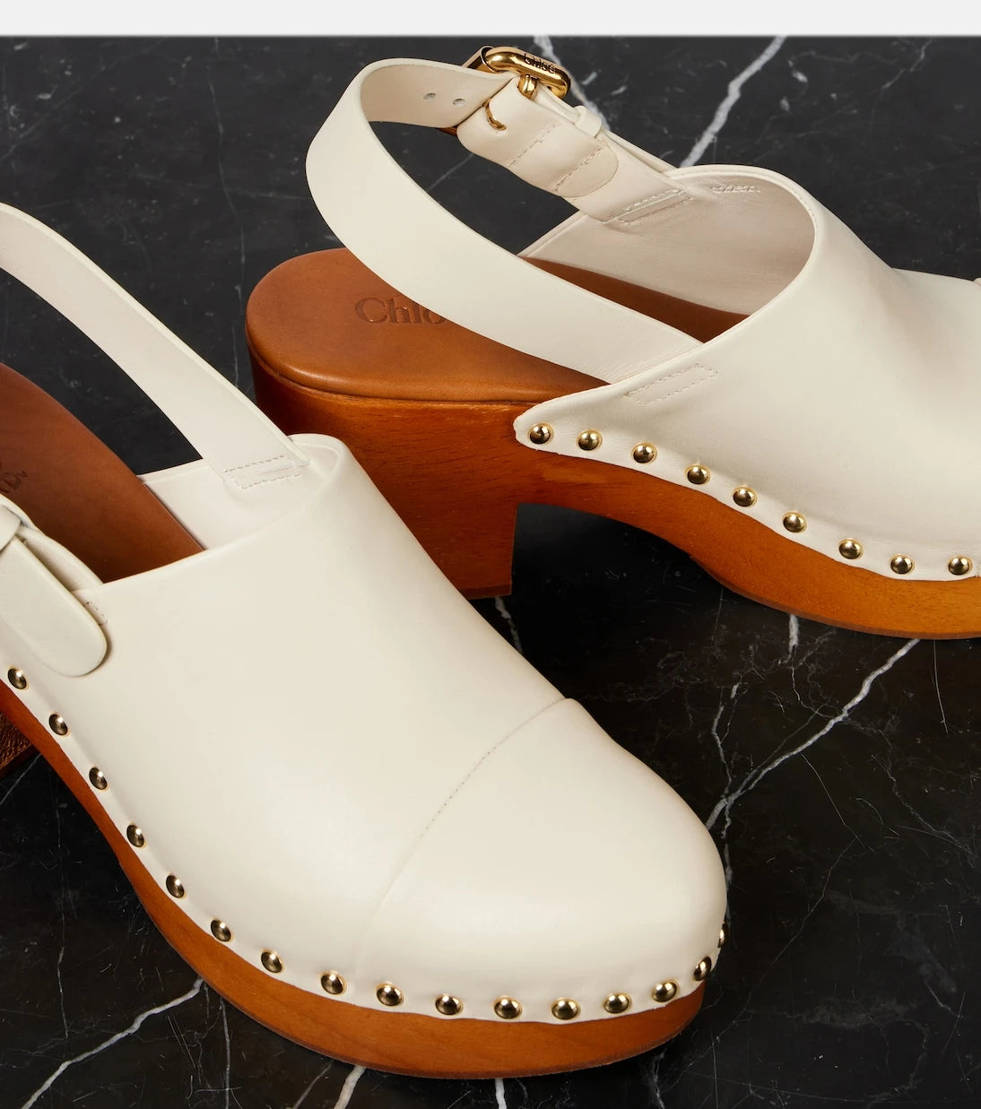 Chloé - Jeannette studded leather clogs