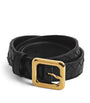 Bottega Veneta Black Calfskin Intrecciato Belt