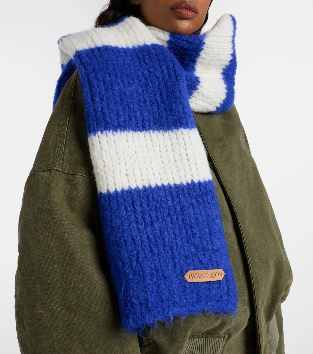 JW Anderson - Striped alpaca-blend scarf