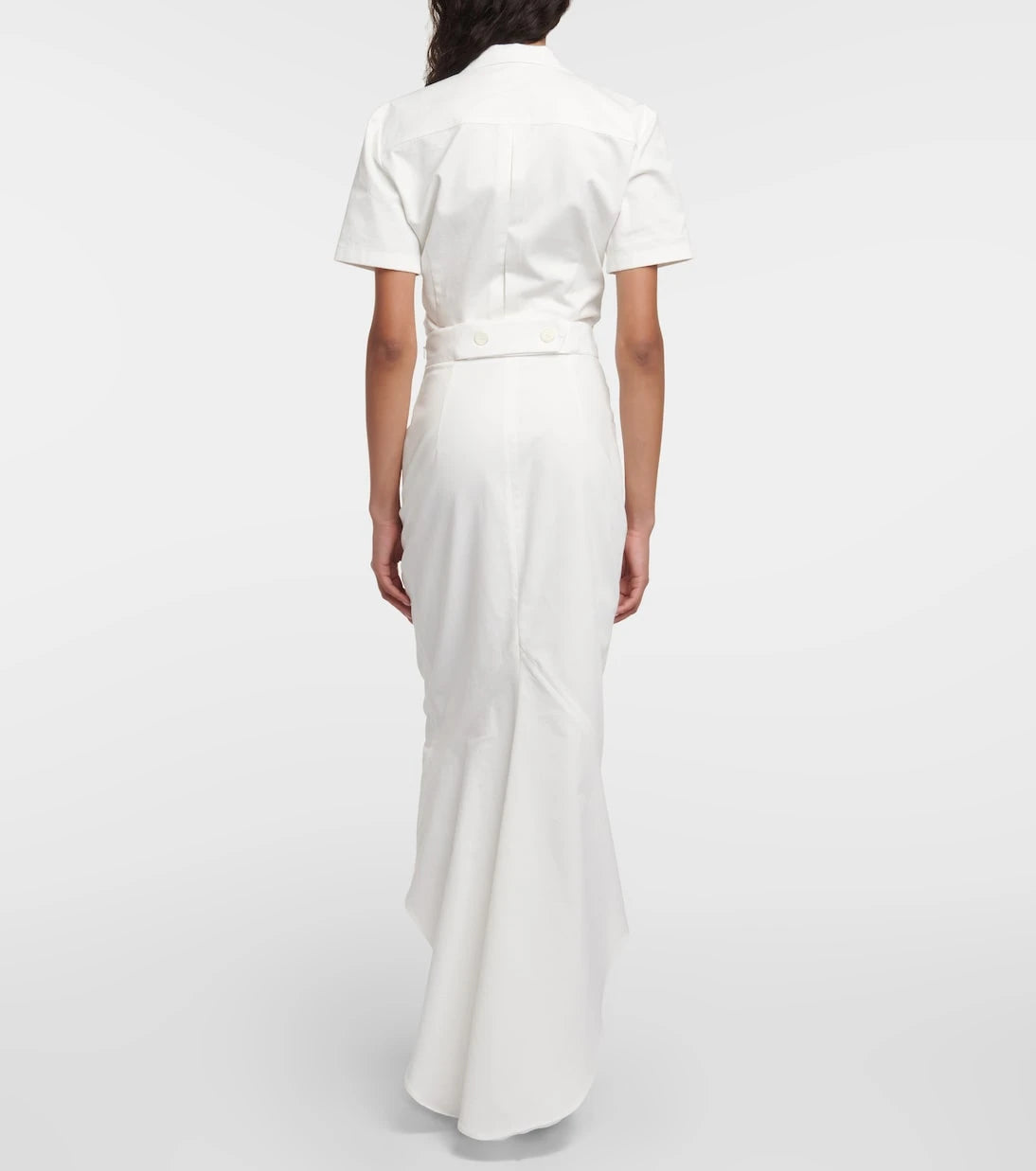 Prada - Asymmetric cotton midi skirt