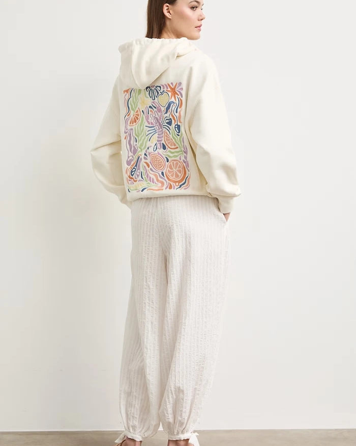 Medicine fermuarlı, kapüşonlu, pamuklu kadın sweatshirt