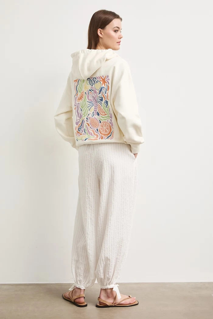 Medicine fermuarlı, kapüşonlu, pamuklu kadın sweatshirt