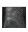 Burberry Leather Embossed Check Bifold Coin Wallet