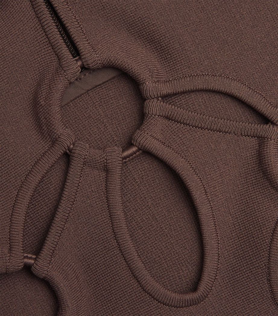 Cult Gaia Brown Cut-Out Franco Mini Dress