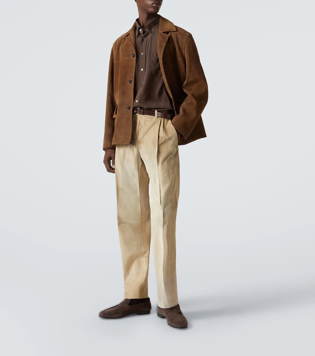 Canali - بنطال مستقيم من نسيج الكوردروي القطني