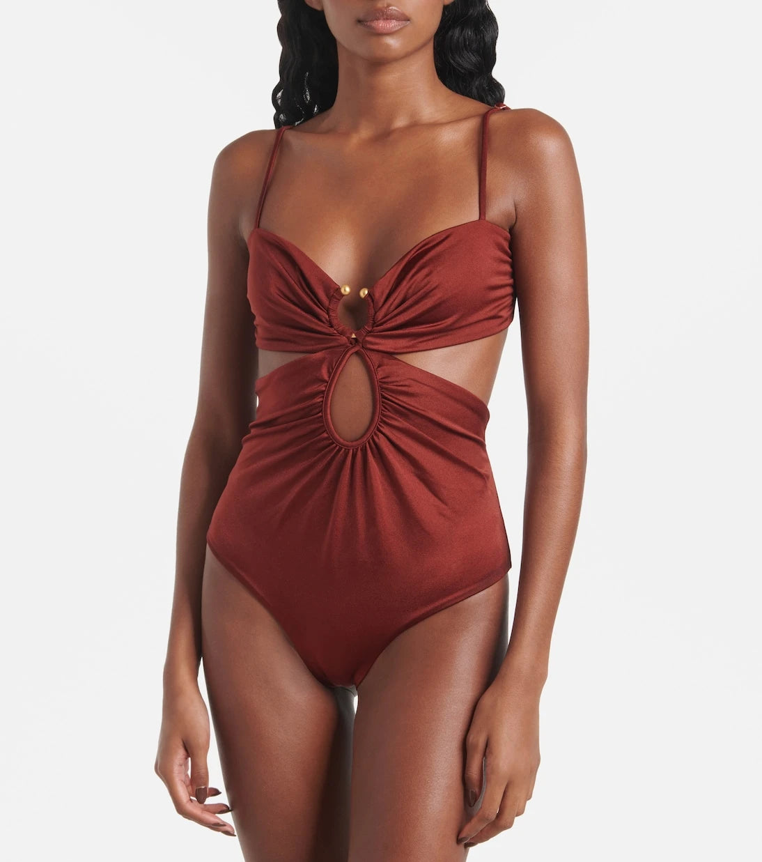 Johanna Ortiz - Gathered cutout swimsuit