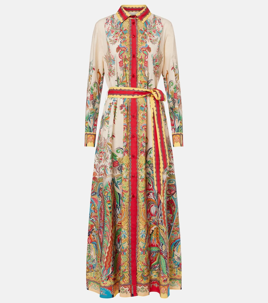Etro - Paisley belted cotton shirt dress