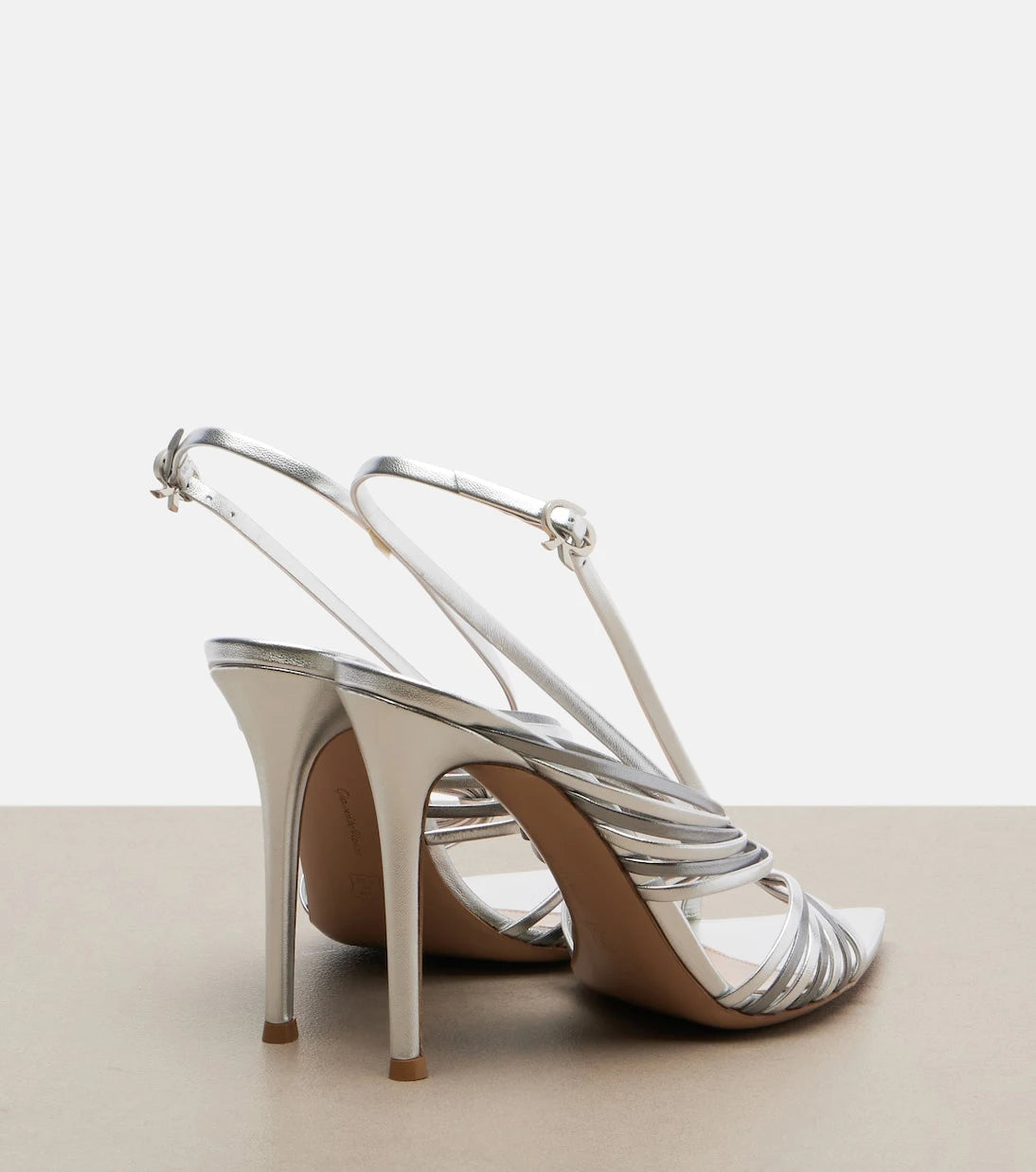 Gianvito Rossi - Metallic leather slingback sandals